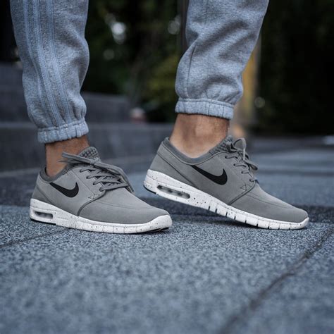 nike herren sb stefan janoski max l grau leder